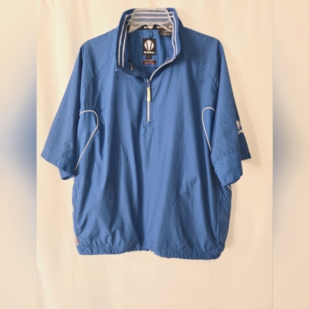 Sunice Shorter Sleeves Quarter Zip Golf Outdoors Blue Jacket  Size L